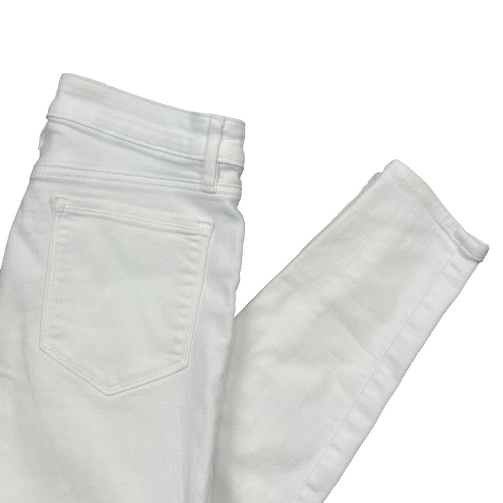 Athleta 4 White Jeans Pockets Cotton Blend